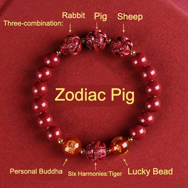 Cinnabar Zodiac Harmony Bracelet – Luck & Protection for 5 Signs