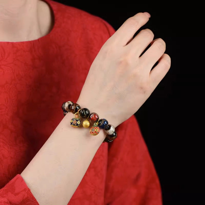 Blessing Bracelet – Incense Ash Glazed Beast Design