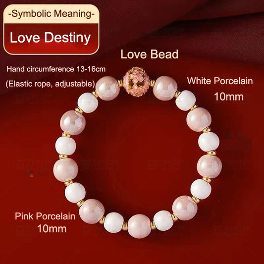 Love Destiny Blessing Bracelet – Authentic Incense Ash Porcelain Beads