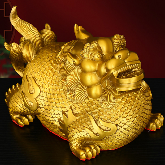 Feng Shui Brass Pixiu Pair – Wealth & Protection Statues
