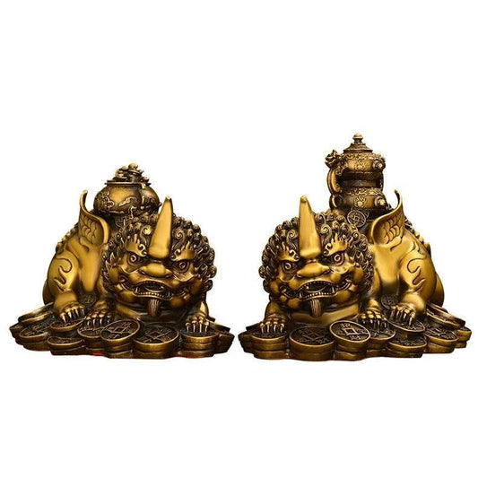 Bronze Pi Xiu Statue – Feng Shui Wealth & Protection Decor